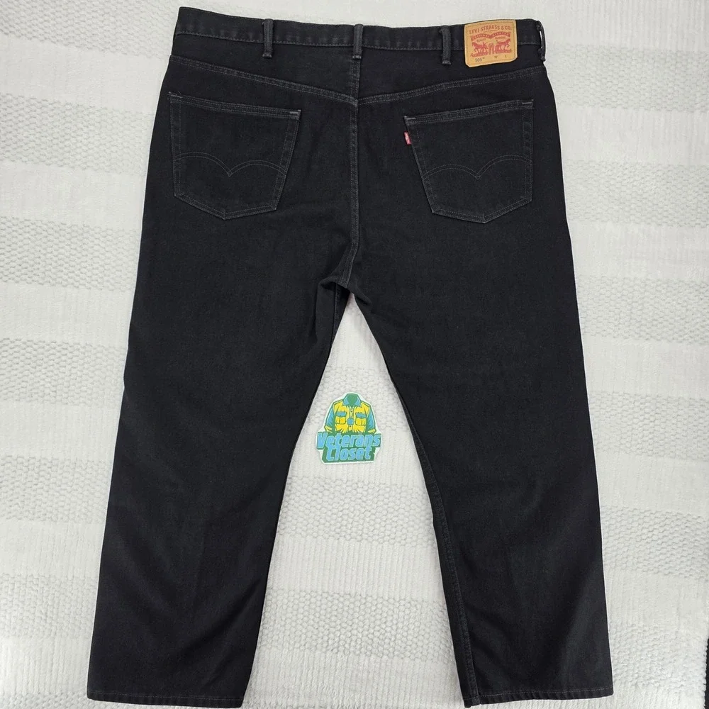 Vintage Levis 505 Jeans Mens 46x29 Black Straight Leg Denim Y2K EUC